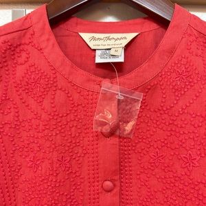 Norm Thompson Linen Tunic/Pants, Coral M